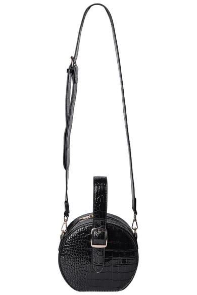 Bag Round Crocy Black PU h5 Picture3